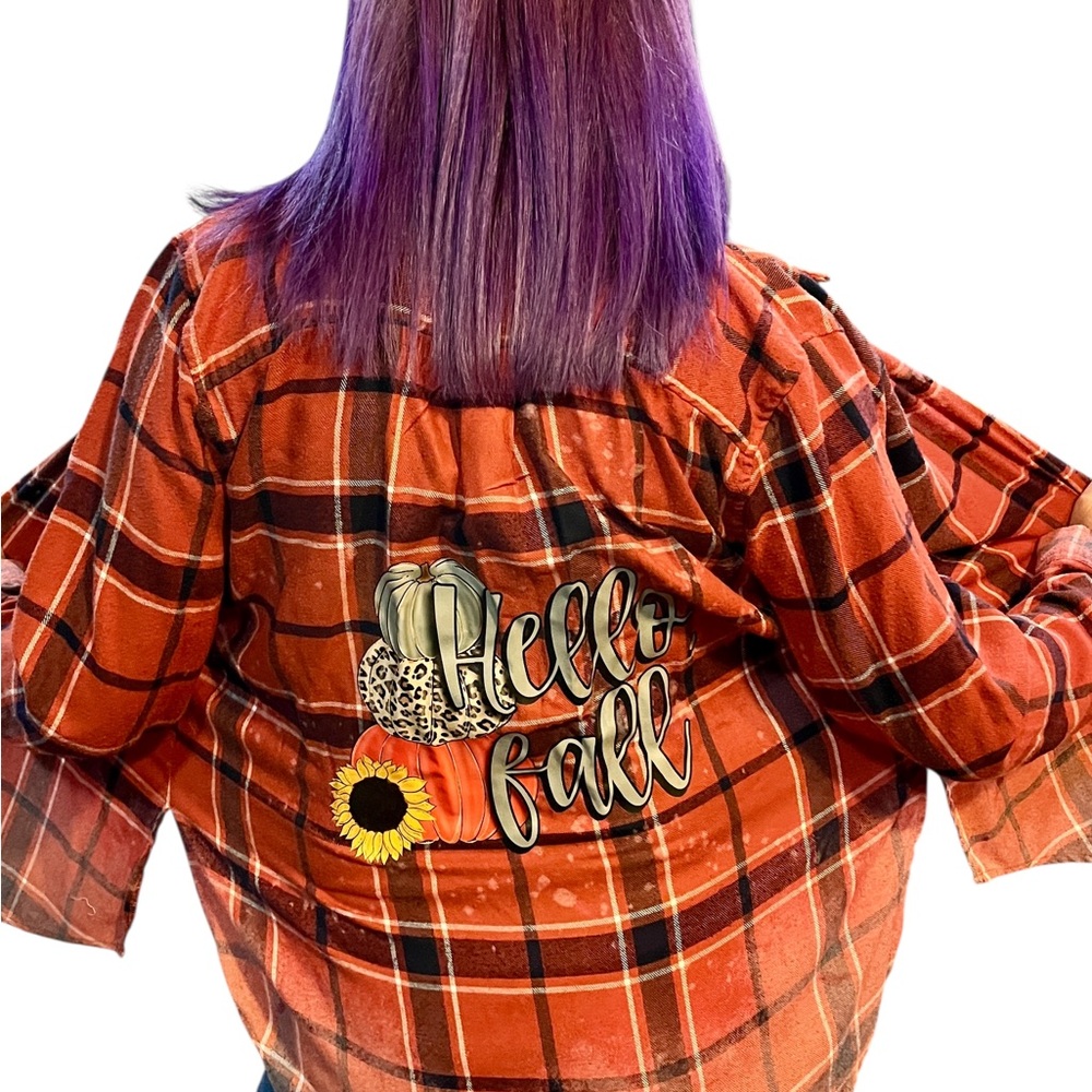 Hippie Rose Orange Plaid Shirt